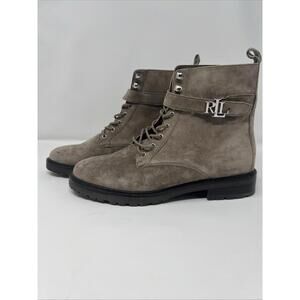Lauren Ralph Lauren Taupe Suede Lace-Up Boots-S024-NWOB- Size 9.5